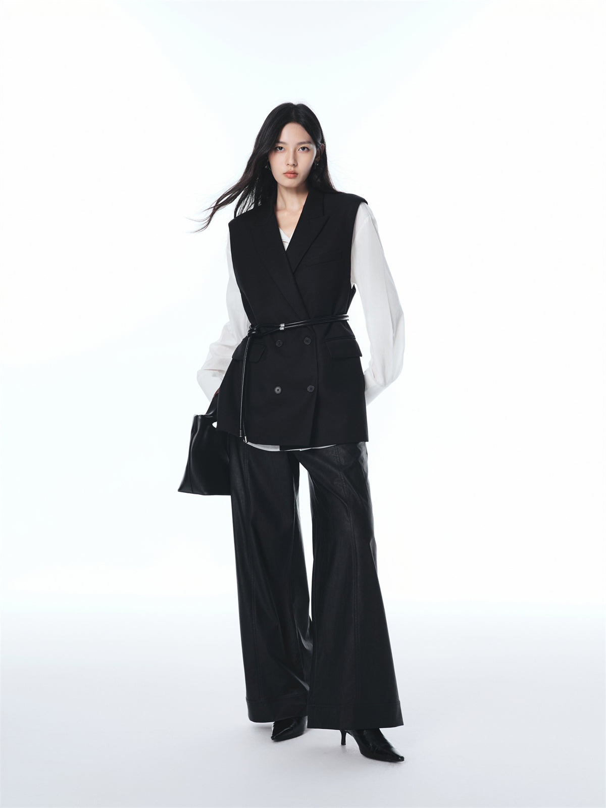 Women's Cupro Shirt with Detachable Cape