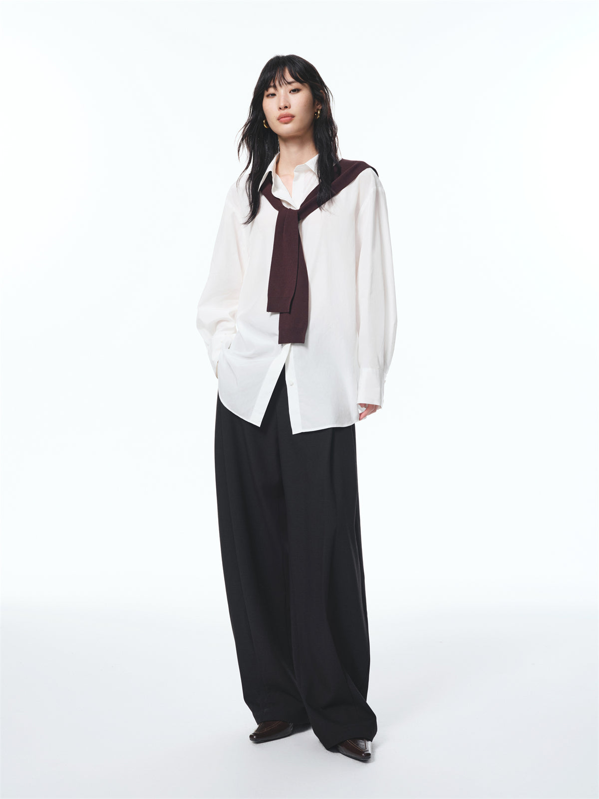 Women's Cupro Shirt with Detachable Cape