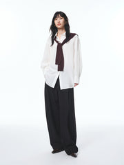 Women's Cupro Shirt with Detachable Cape