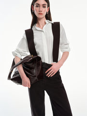 Women's Cupro Shirt with Detachable Cape