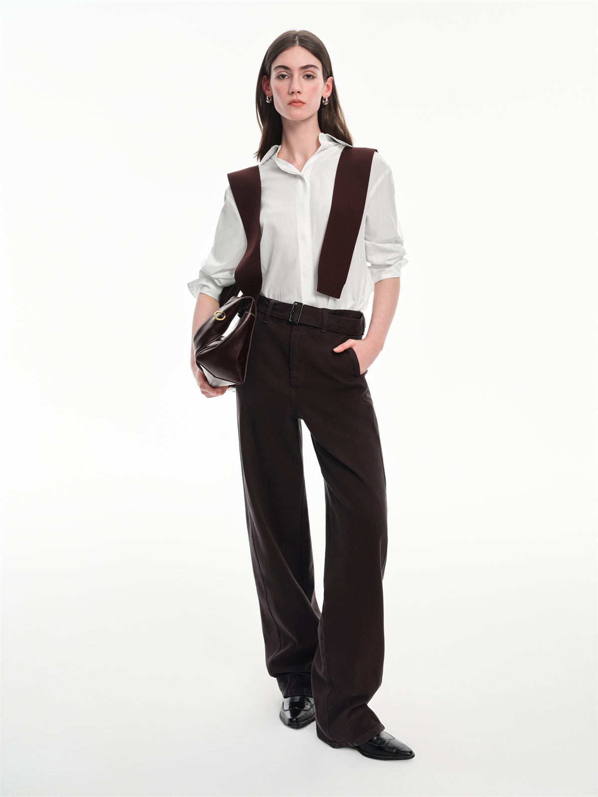 Women's Cupro Shirt with Detachable Cape