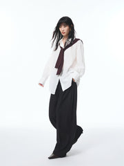 Women's Cupro Shirt with Detachable Cape