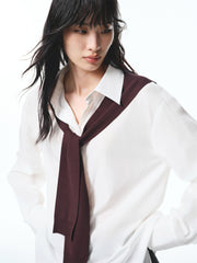 Women's Cupro Shirt with Detachable Cape