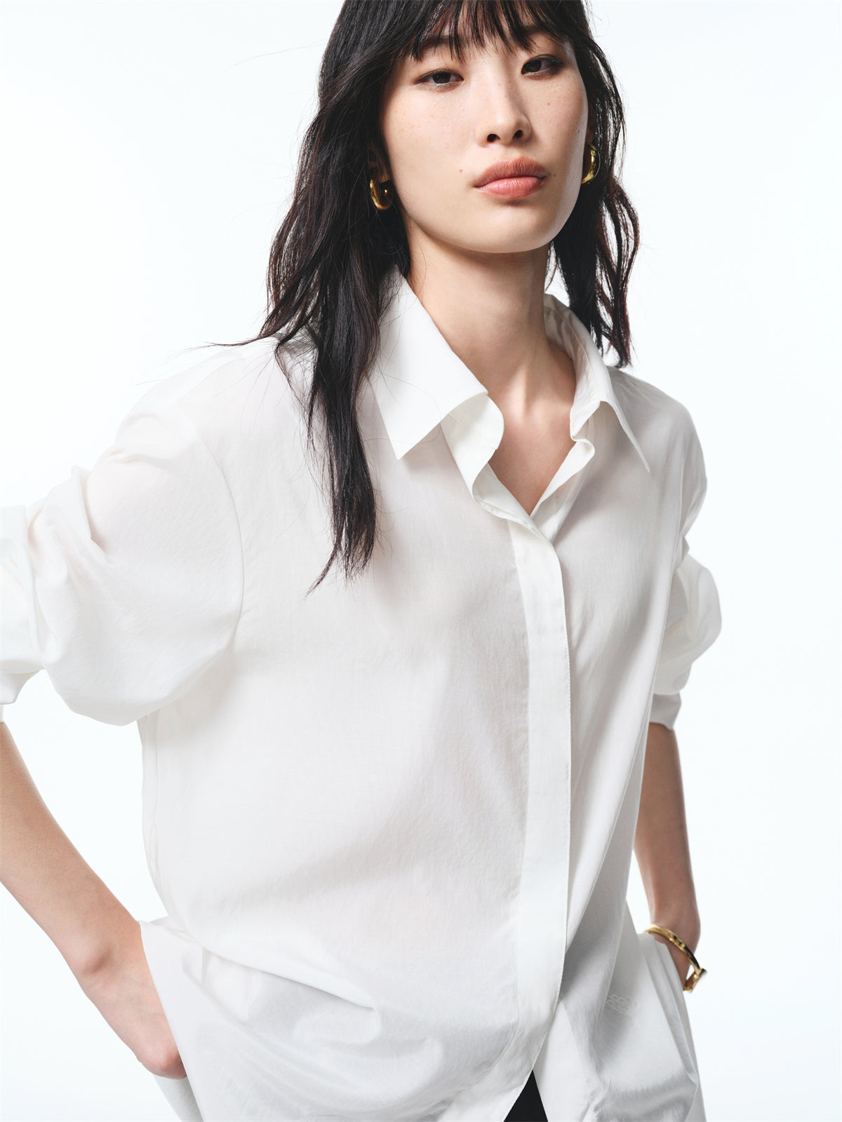 Women's Cupro Shirt with Detachable Cape