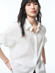 Women's Cupro Shirt with Detachable Cape