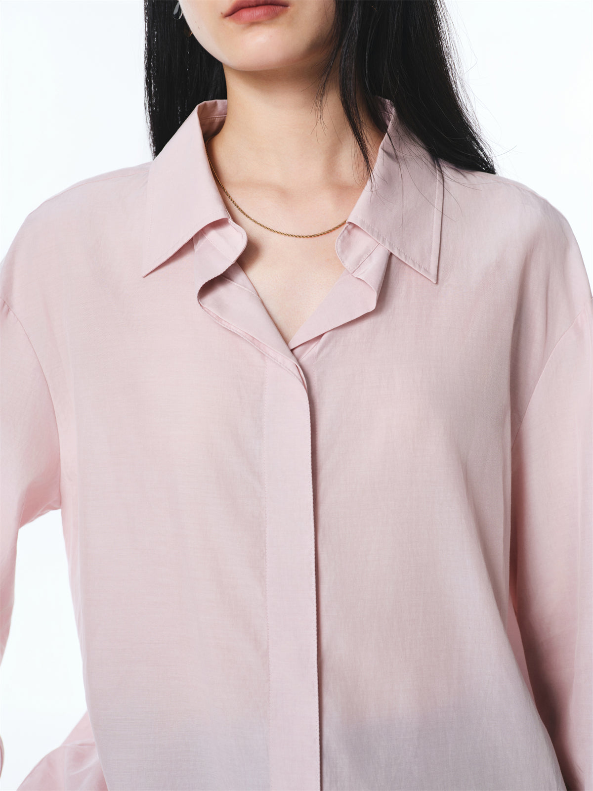 Women's Cupro-Cotton Slim Long-Sleeve Shirt