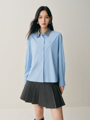 Women's Oversized Shirt with Contrast Collar