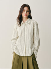 Women's Oversized Contrast-Stripe Shirt