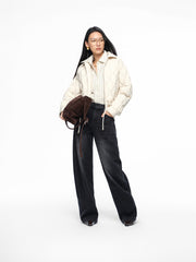 Women's Oversized Contrast-Stripe Shirt