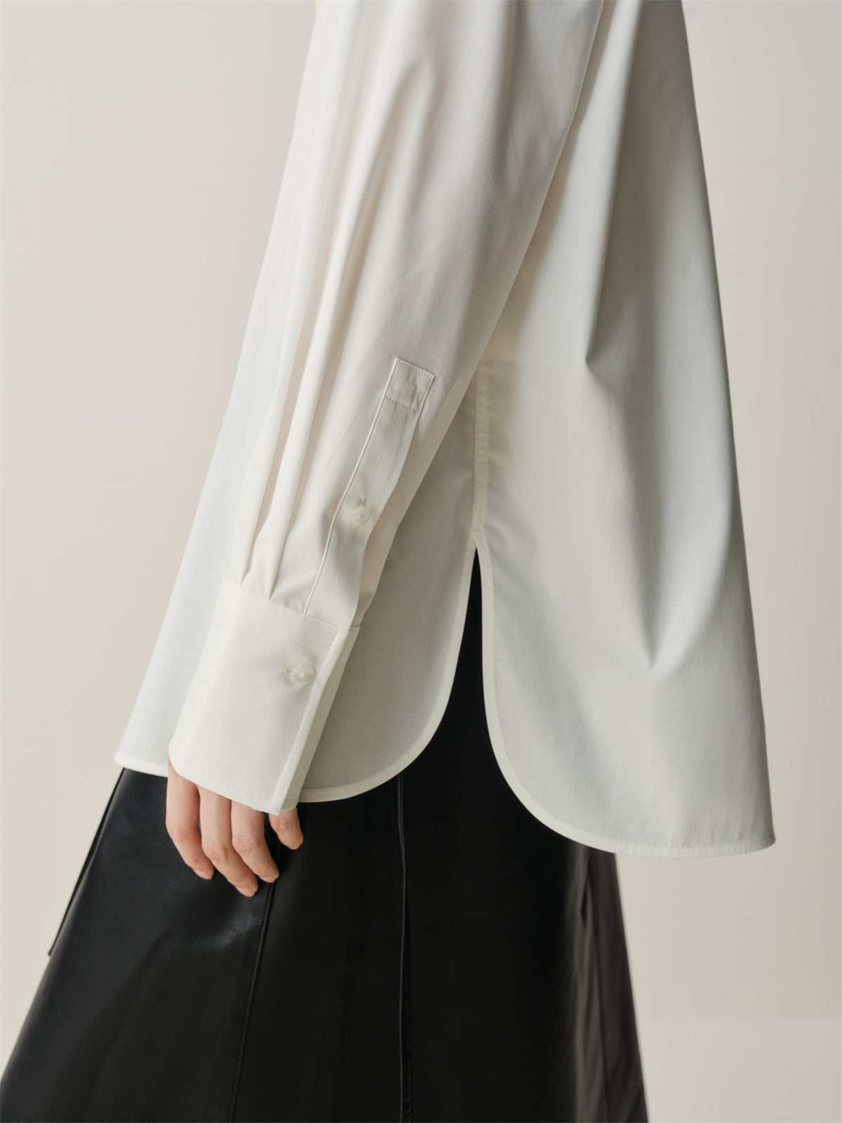 Women's Brushed Oversized Stand-Collar Shirt