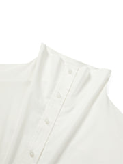 Women's Brushed Oversized Stand-Collar Shirt