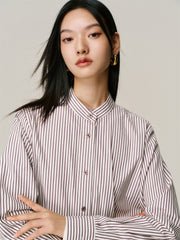 Women's Oversized Striped Long-Sleeve Shirt