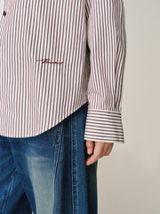 Women's Oversized Striped Long-Sleeve Shirt