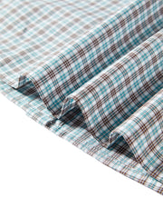 Women's Plaid Shirt with Detachable Cape