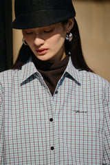 Women's Plaid Shirt with Detachable Cape