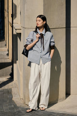 Women's Plaid Shirt with Detachable Cape