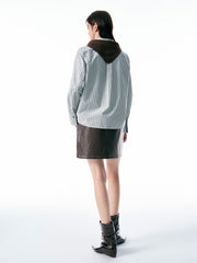 Women's Plaid Shirt with Detachable Cape