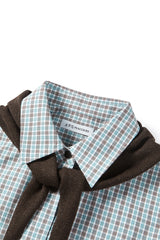 Women's Plaid Shirt with Detachable Cape