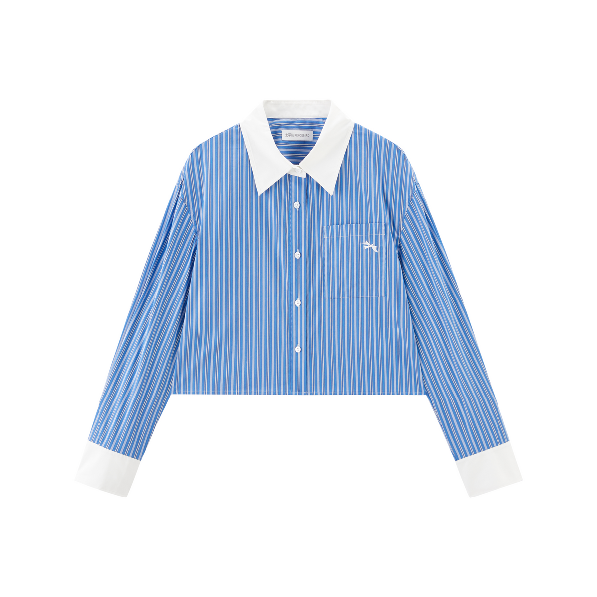 Women's Cropped Commuter Striped Shirt  [Available only in China]