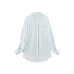 Women's Lyocell Blend Relaxed Lantern Sleeve Shirt