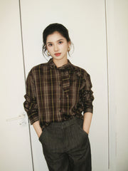 Women's Casual Wheat-Check Shirt