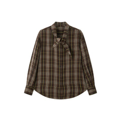 Women's Casual Wheat-Check Shirt