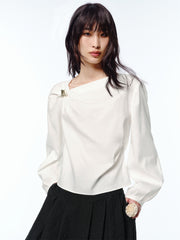 Women's Asymmetrical Ruched Blouse