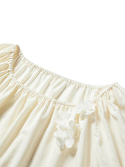 Women's Applique Lantern Sleeve Blouse