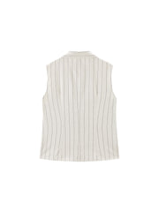 Women's Minimalist Vertical Stripe V-neck Top