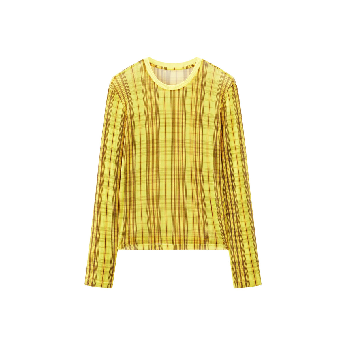 Women's Casual Modern Plaid Mesh Long-Sleeve Top