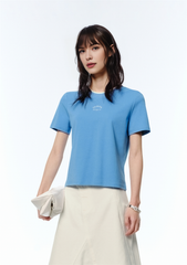 Women's Slim-Fit Faux Two-Piece T-Shirt