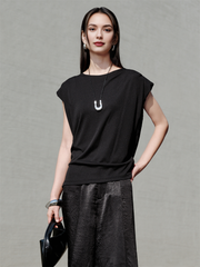 Women's Solid Backless Ruched Blouse