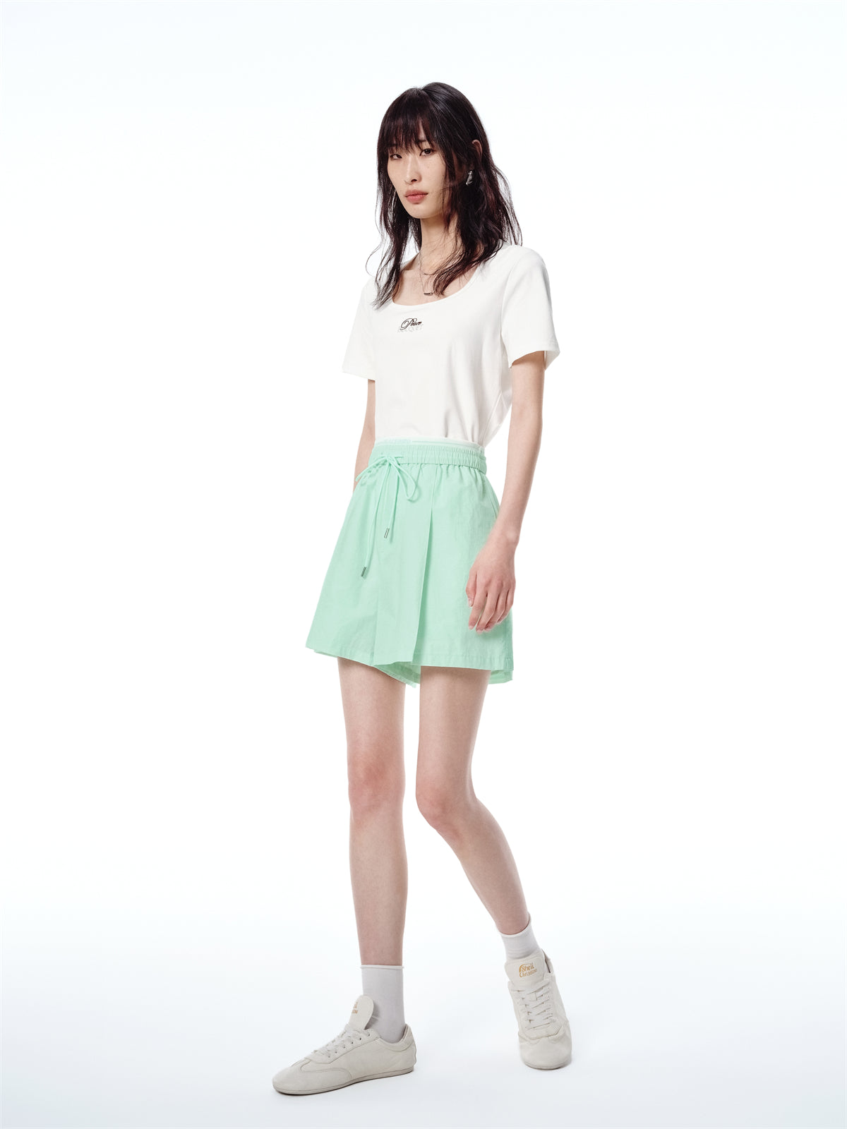 Women's Cropped Cotton-Blend Printed T-Shirt