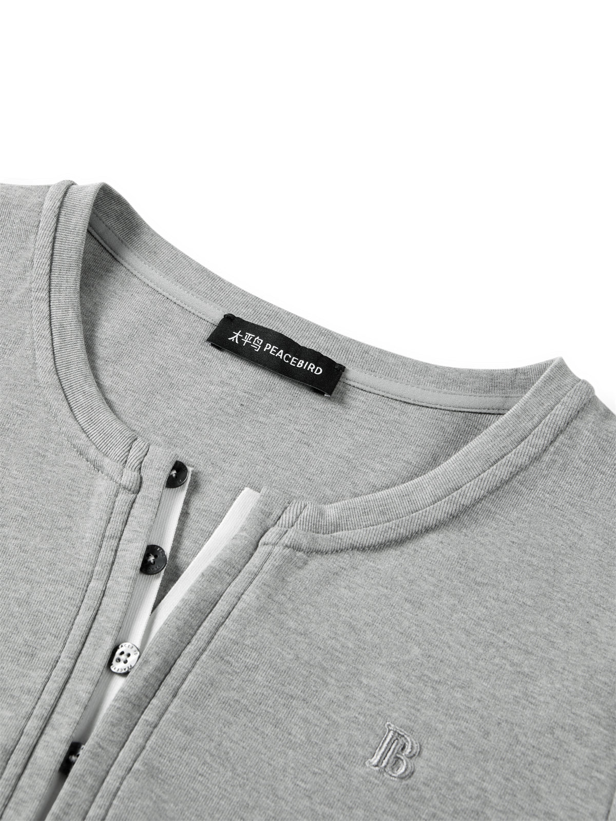 Women's Pleated T-Shirt with Henley Collar