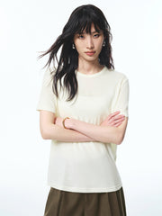 Women's Wool Embroidered Knit T-Shirt