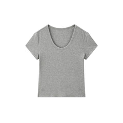 Women's Cropped Slim-Fit Basic T-Shirt  [Available only in China]