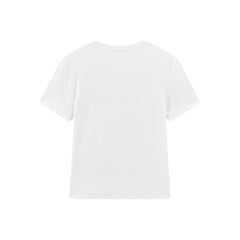 Women's Slim Fit T-Shirt with Flocked Letter Print