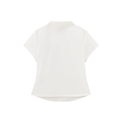 Women's Contrast Color Embroidered Polo Neck T-Shirt