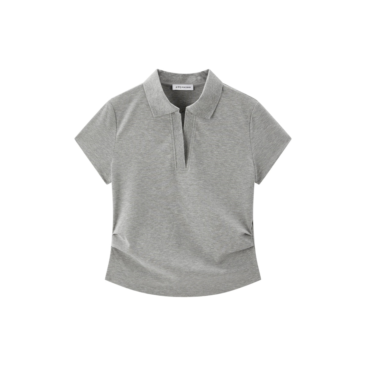 Women's Polo Collar Fitted Waist Short Sleeve Tee