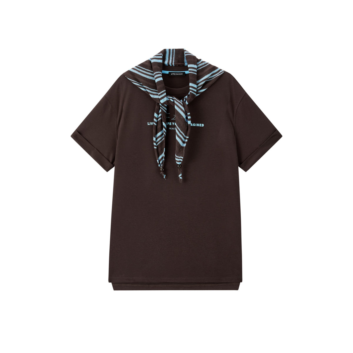 Women's Casual Contrast-Color Embroidered  T-Shirt