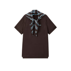 Women's Casual Contrast-Color Embroidered  T-Shirt