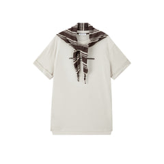 Women's Casual Contrast-Color Embroidered  T-Shirt