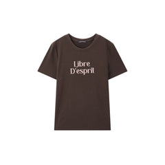 Women's Casual Contrast-Velvet Letter  T-Shirt