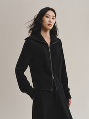 Women's Wide-Lapel Long-Sleeve Knit Cardigan