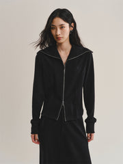 Women's Wide-Lapel Knit Cardigan & Skirt Set