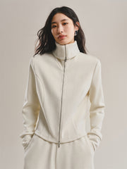 Women's Wide-Lapel Long-Sleeve Knit Cardigan