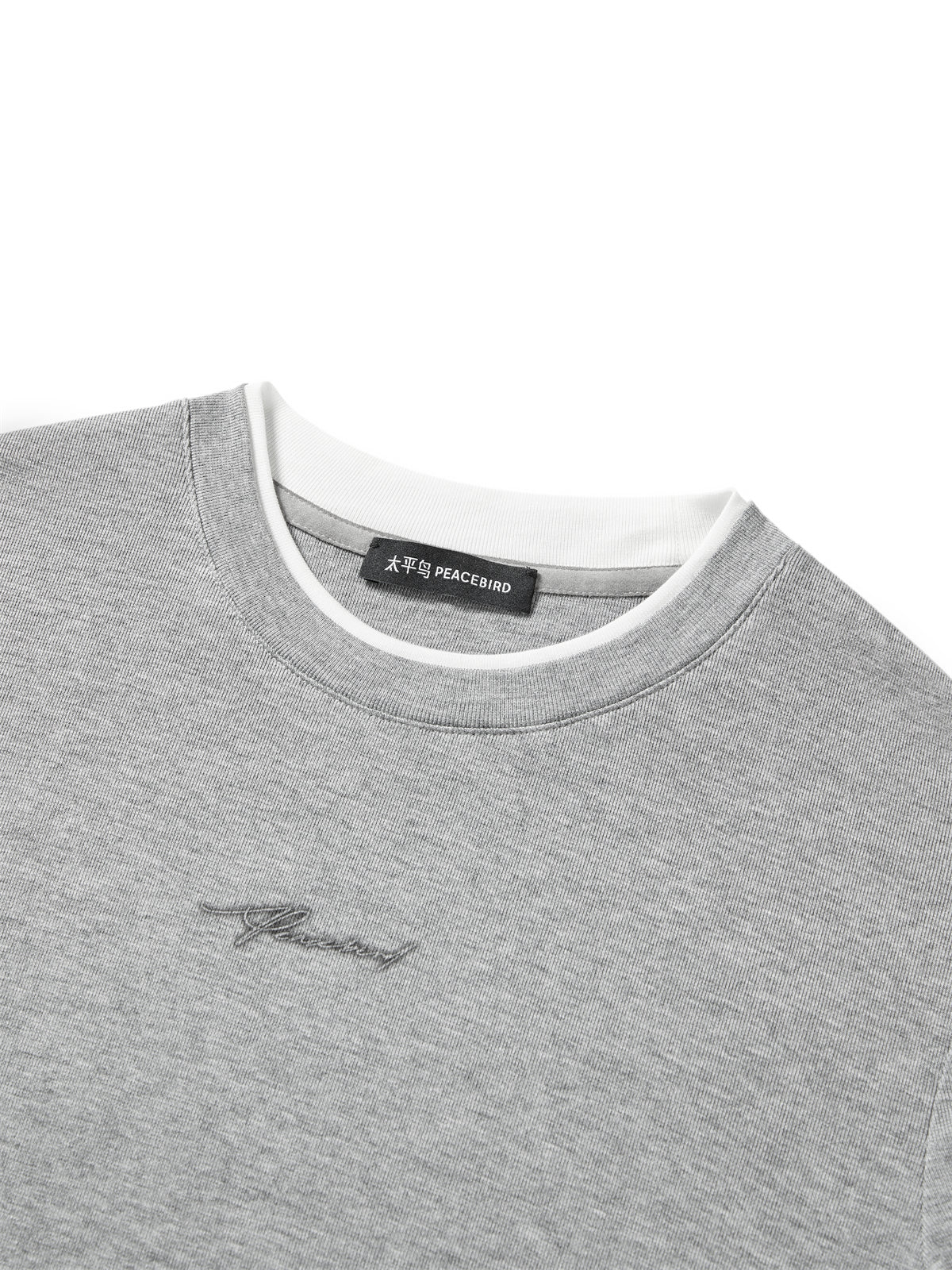 Men's Contrast Layered-Look Long-Sleeve T-Shirt