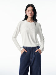 Women's Lyocell T-Shirt with Water-Soluble Embroidery