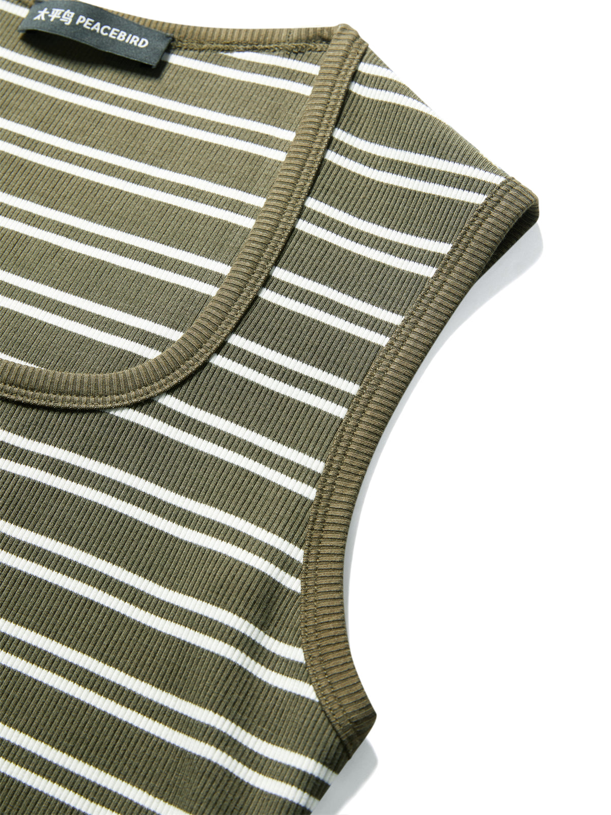 Women's Horseshoe Neck Striped Contrast Vest