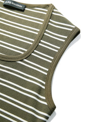 Women's Horseshoe Neck Striped Contrast Vest